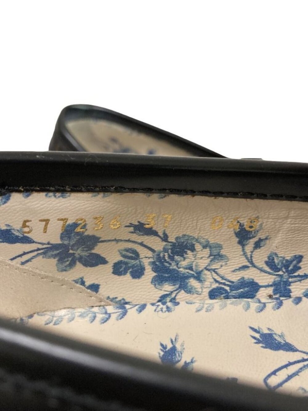 Gucci Lug Sole Bee Embroidery Horsebit Loafers 37 Black - Picture 9 of 12